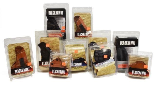 Appraisal: lot of New packaged Blackhawk leather pistol holsters including right