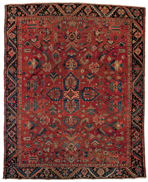 Appraisal: Roomsize Heriz rug ca with a central medallion on a