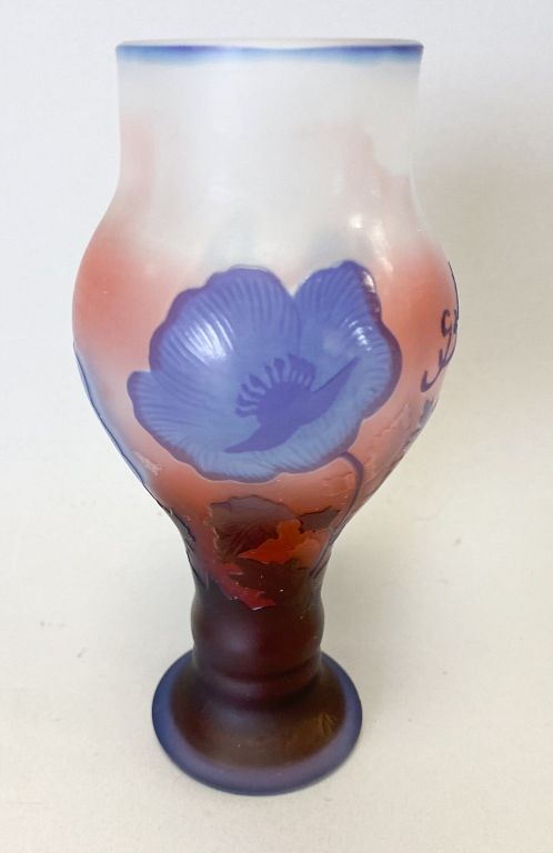 Appraisal: Signed Galle Cameo Glass Cabinet Vase Emile Galle French -