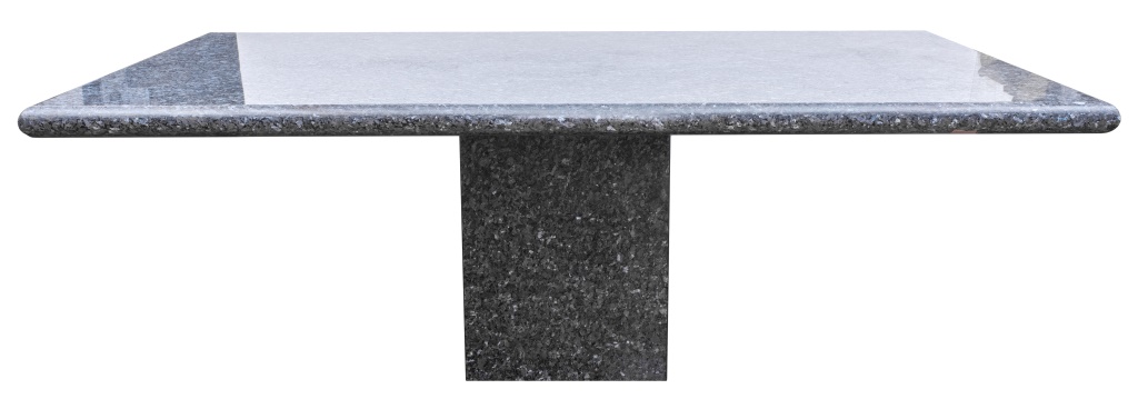 Appraisal: ARCTIC BLUE GRANITE PEDESTAL DINING TABLE TH C Arctic Blue