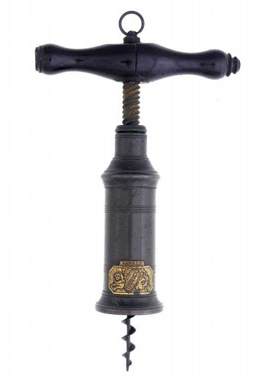 Appraisal: AN ENGLISH THOMASON TYPE DOUBLE-ACTION CORKSCREW the bronze barrel with