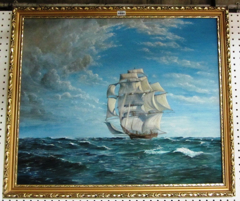 Appraisal: A J W Green th century Ship in full sail