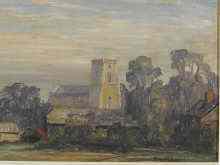 Appraisal: An oil on board '' Bildeston Church '' signed bottom