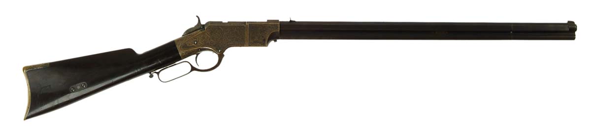 Appraisal: ENGRAVED MODEL HENRY LEVER ACTION RIFLE Cal RF Henry SN