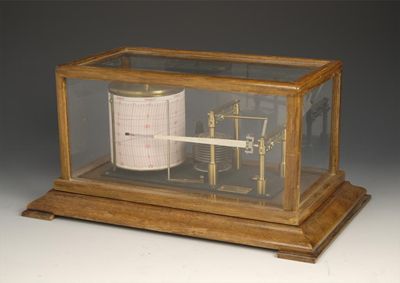 Appraisal: Negretti Zambra An oak barograph London no R the aneriod