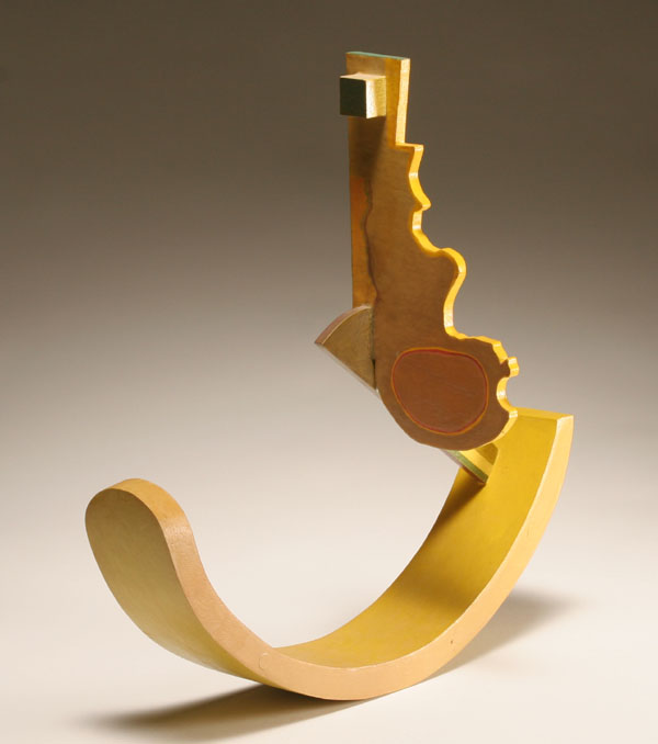 Appraisal: Doris Vlasek-Hails American - abstract surrealist painted wooden sculpture Signed