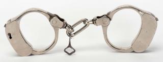 Appraisal: Bean Patrolman Prison Handcuffs American late nineteenth century bearing patent