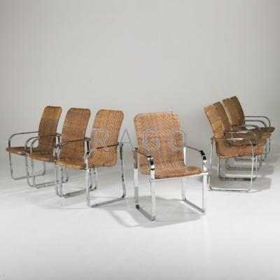 Appraisal: STYLE OF MILO BAUGHMAN Set of eight dining chairs USA