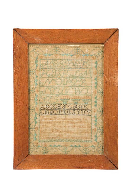 Appraisal: MASSACHUSETTS FAMILY REGISTER SAMPLER Prisella Ritter Shirley Middlesex County silk