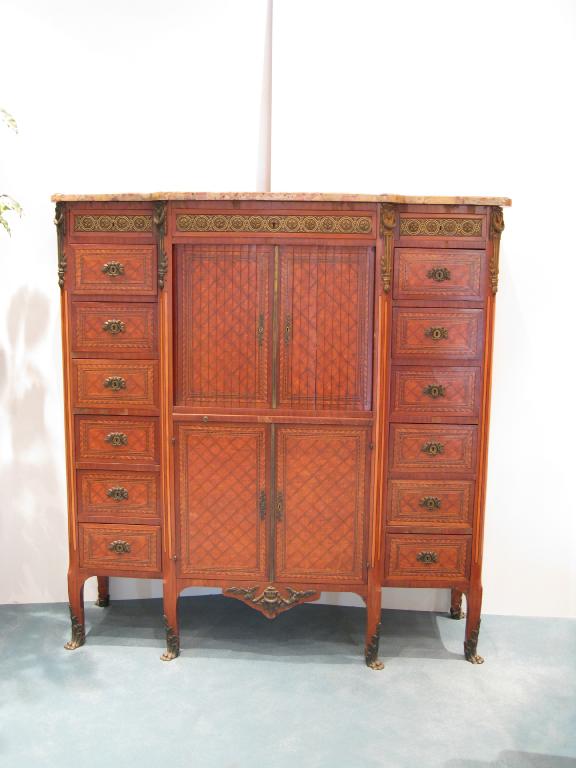 Appraisal: A th Century French style Kingwood veneered breakfront Side Cabinet