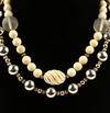 Appraisal: NECKLACES - Lot of two necklaces the first an ivory