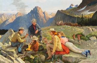 Appraisal: JOHN CLYMER - Mountain Trail Ride oil on board x