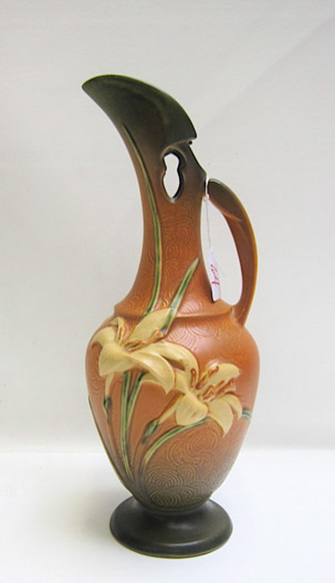 Appraisal: ROSEVILLE ART POTTERY EWER in the Zephyr pattern - Height