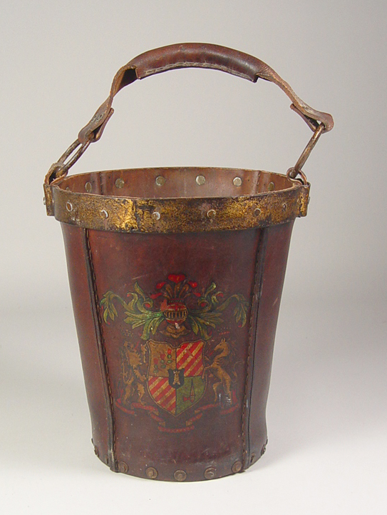 Appraisal: English Leather Fire Bucket x