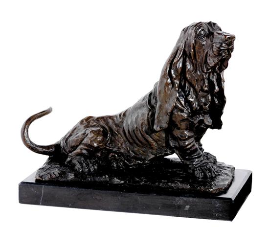 Appraisal: Continental school th century BASSETT HOUND bronze with dark brown