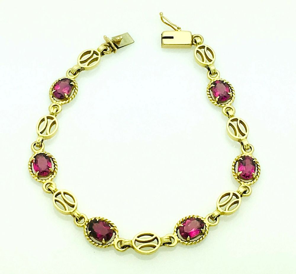 Appraisal: k Gold ct Natural Pink Tourmaline Bracelet Designer k Yellow