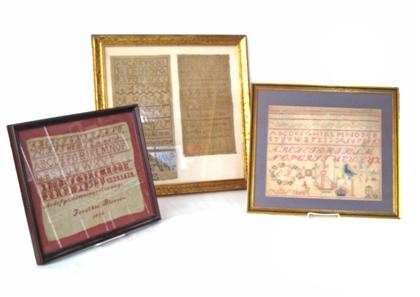 Appraisal: Four needlework samplers th century