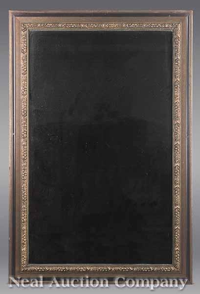 Appraisal: A Regency-Style Giltwood Looking Glass the giltwood and ebonized frame