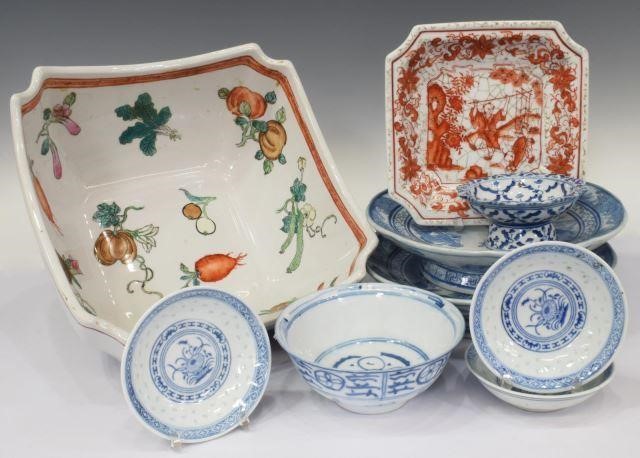 Appraisal: lot of Chinese porcelain tableware highlights include decorative center bowl