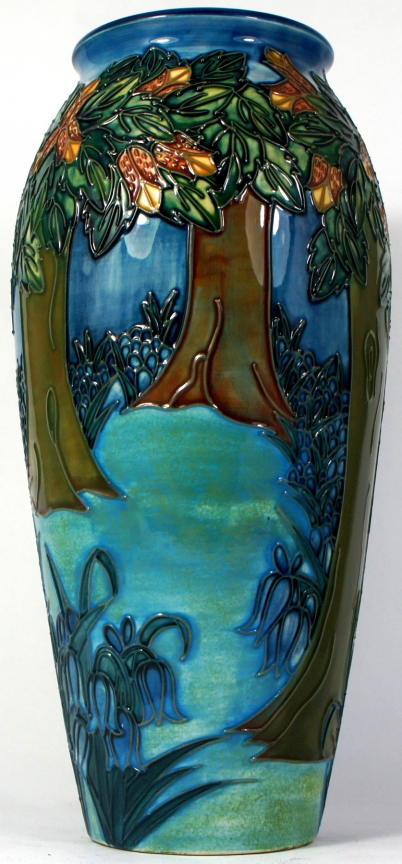 Appraisal: Moorcroft large vase decorated with Trees and Landscape design dated