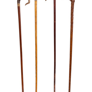 Appraisal: A Group of Four Canes American th Century includes two