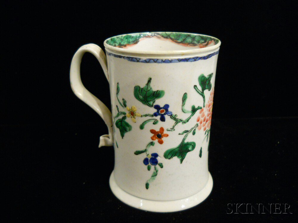 Appraisal: Staffordshire Salt-glazed Stoneware Mug England c cylindrical with fluted ear-form