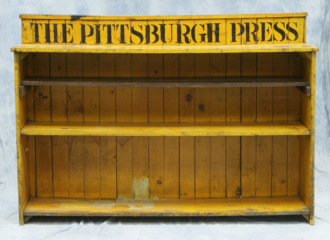 Appraisal: The Pittsburgh Press painted wood newspaper stand w h d