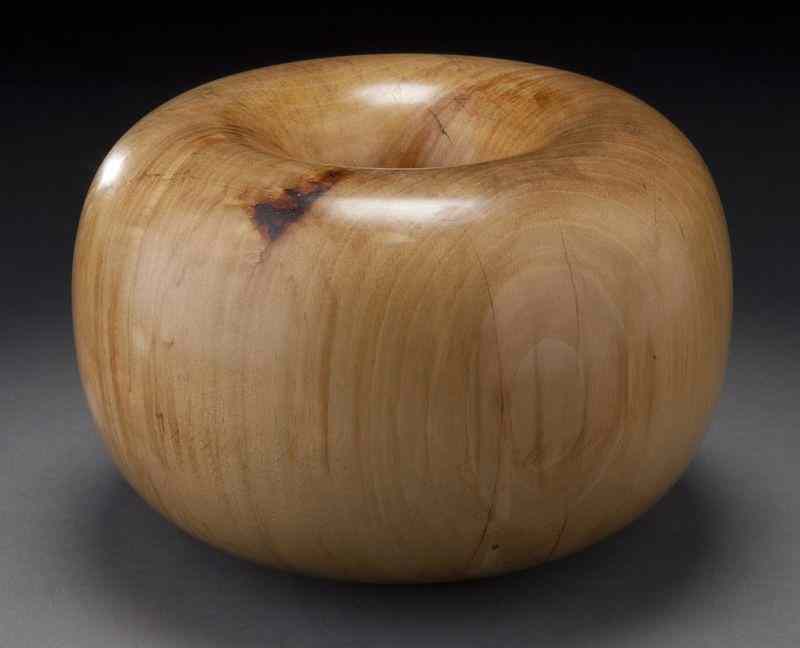 Appraisal: Edward Moulthrop turned pecan wood donut bowl With artist's monogram