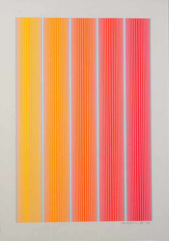 Appraisal: Richard Joseph Anuskiewicz American b ''Neon Bands'' from ''The Inward