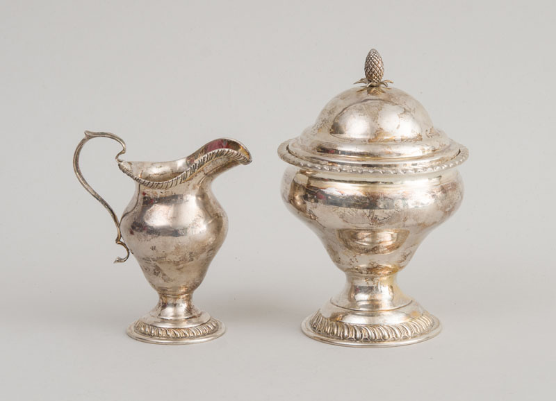 Appraisal: AMERICAN SILVER SUGAR BOWL AND COVER AND A MATCHING SILVER