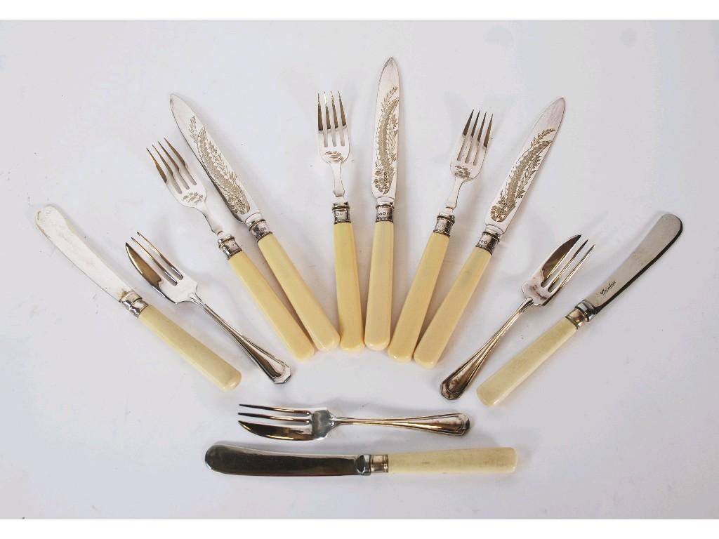 Appraisal: TWO CASED SETS EACH OF SIX PAIRS OF ELECTROPLATED FISH