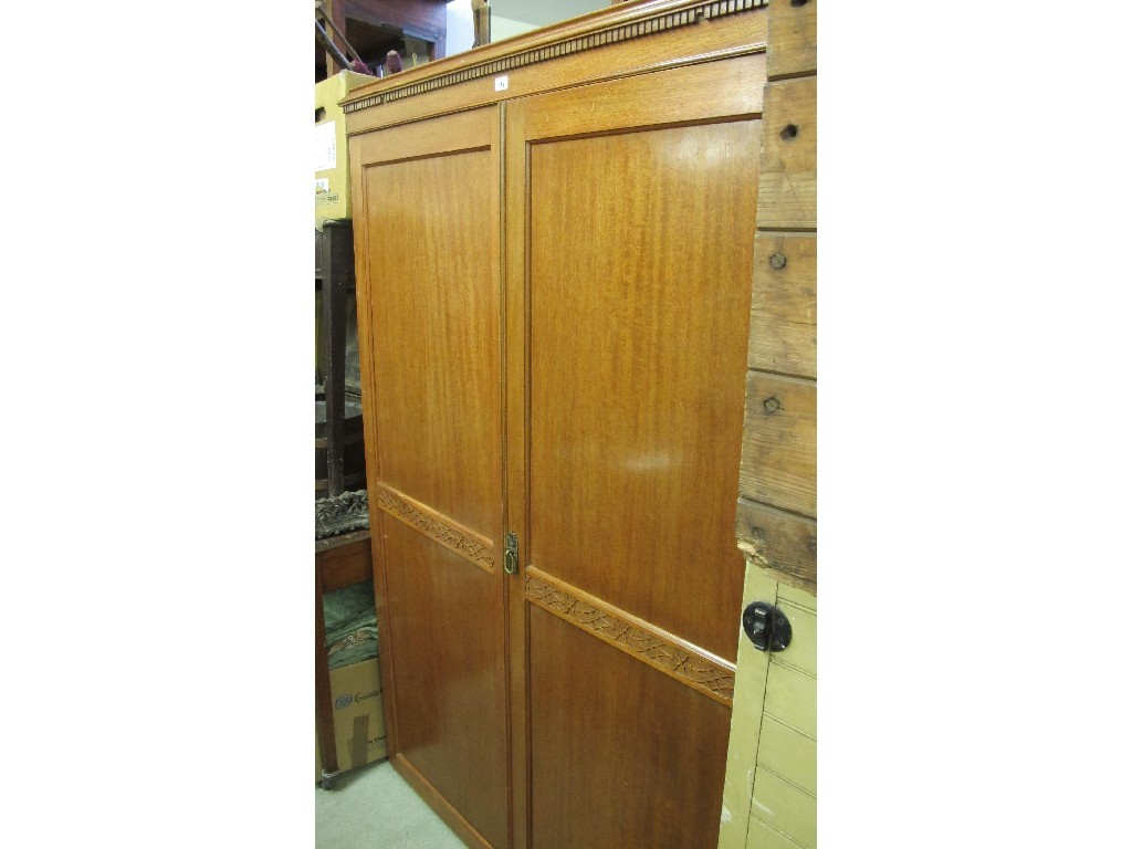 Appraisal: Mahogany two door wardrobe BH