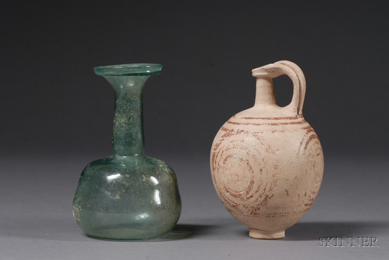 Appraisal: Two Antiquities nd century a Roman glass vase and a