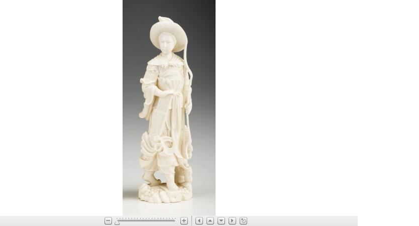 Appraisal: Chinese carved elephant ivory figure of a female archerlate th