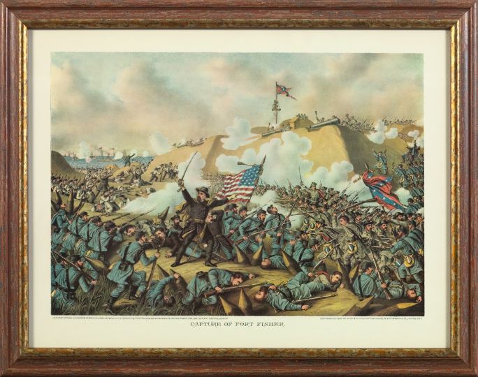 Appraisal: American School st Century Capture of Fort Fisher and Battle