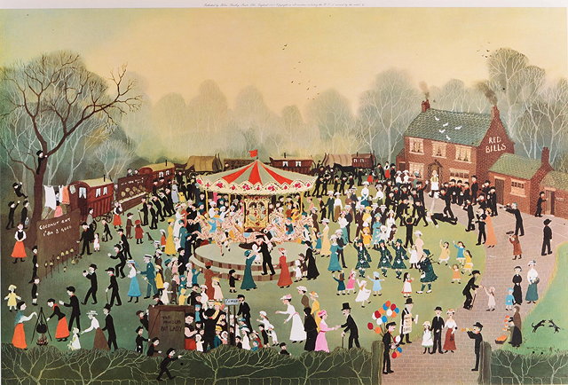 Appraisal: AFTER HELEN BRADLEY'The Fair at Daisy Nook' print in colours