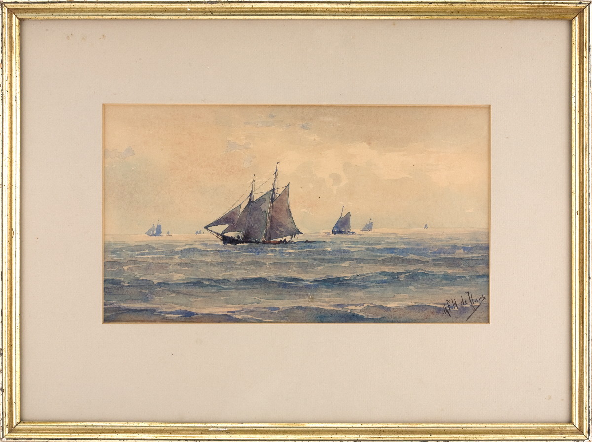 Appraisal: MAURITZ F H DE HAAS DUTCH AMERICAN - SCHOONER UNDER