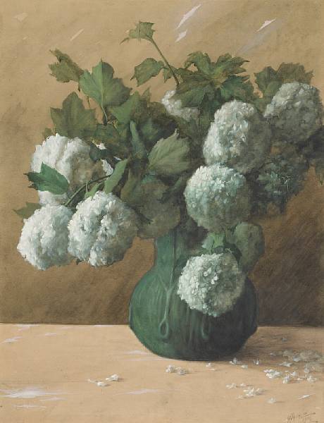 Appraisal: Albert Robert Valentien American - White flowers in a green