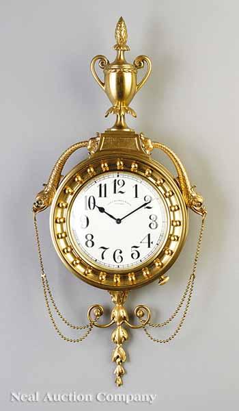 Appraisal: A Fine American Gilt Bronze Cartel Clock early th c