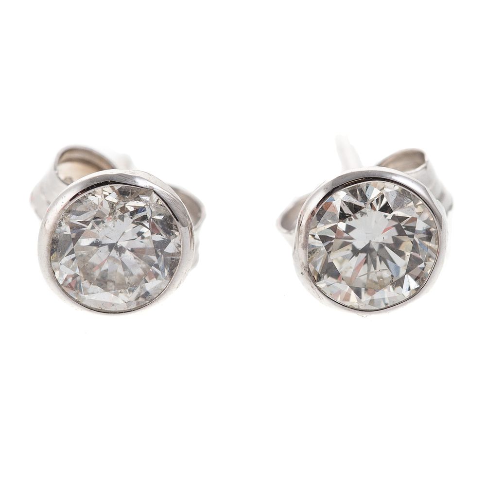 Appraisal: A Pair of Round Brilliant Diamond Studs in K K