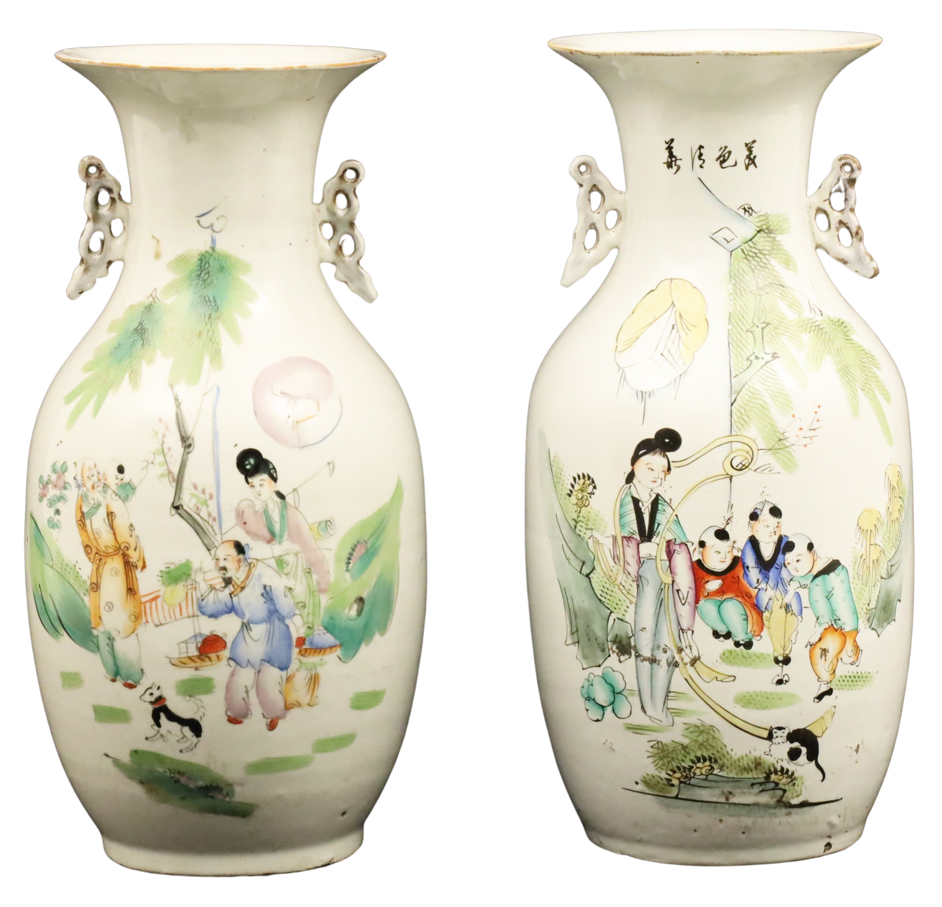 Appraisal: PR OF CHINESE REPUBLIC PERIOD VASES Pair of Chinese famille