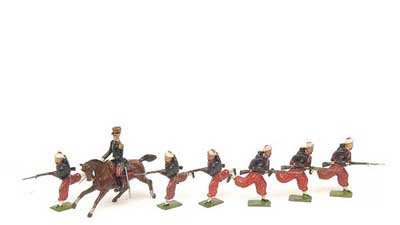 Appraisal: Britains - Set - Zouaves Post-war version comprising Mounted Officer