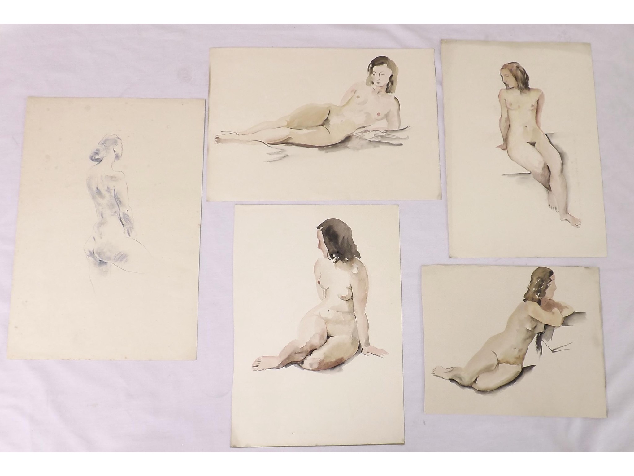 Appraisal: Georg Mayer-Marton - - eight nude studies watercolour unframed