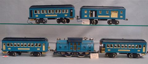 Appraisal: Lionel standard gauge train set blue locomotive cars Estimate -