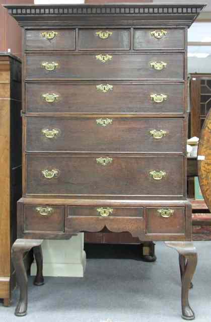 Appraisal: An early th Century oak chest of four long and