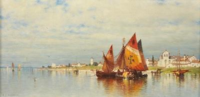 Appraisal: Andrew Fisher Bunner American - Santa Eufemia Venice Oil on