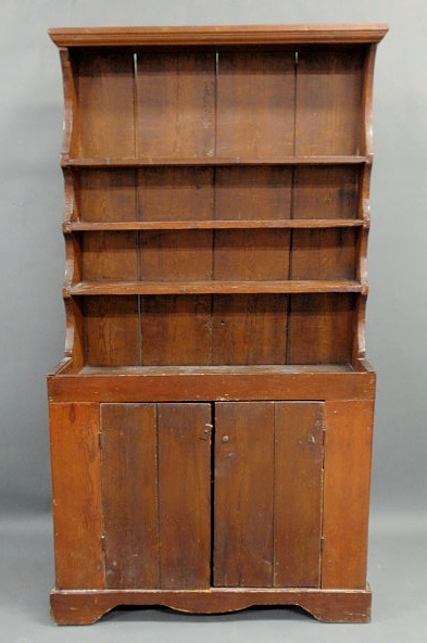 Appraisal: Pine step-back open cupboard h x w x d