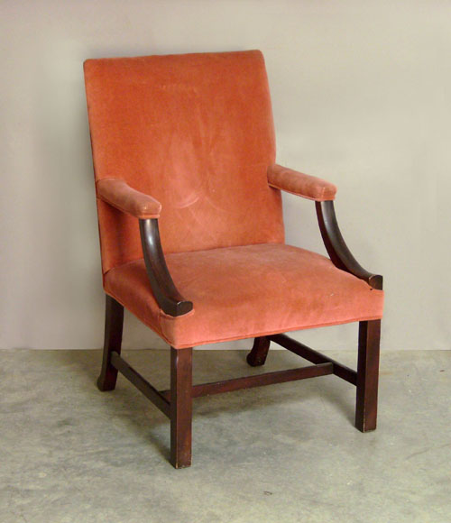 Appraisal: Kittinger Chippendale style mahogany lolling chair