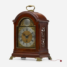 Appraisal: William Roberts MANTEL CLOCK England c mahogany brass glass h