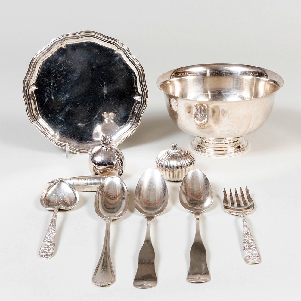 Appraisal: Group of Silver Articles Comprising A Revere bowl marked 'Sterling'